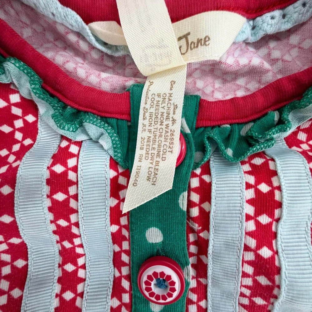 Matilda Jane Girls 18-24M Christmas Mix Print Tunic Dress Red Blue Green Floral
